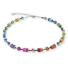 Load image into Gallery viewer, Coeur De Lion GeoCUBE Necklace - Multicolour Rainbow

