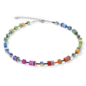Coeur De Lion GeoCUBE Necklace - Multicolour Rainbow