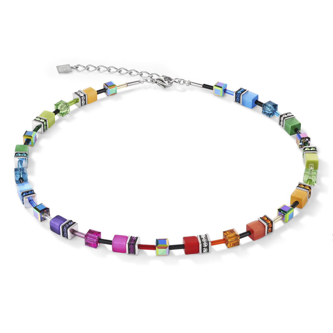 Coeur De Lion GeoCUBE Necklace - Multicolour Rainbow