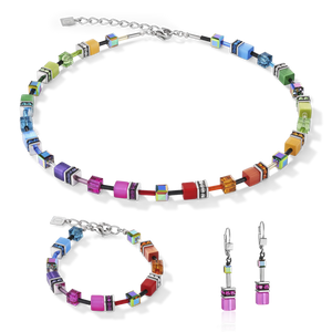 Coeur De Lion GeoCUBE Necklace - Multicolour Rainbow