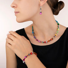 Load image into Gallery viewer, Coeur De Lion GeoCUBE Necklace - Multicolour Rainbow
