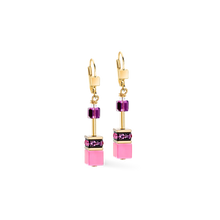 Load image into Gallery viewer, Coeur De Lion Rose Lilac Geo Cube  Earrings

