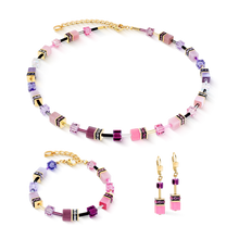 Load image into Gallery viewer, Coeur De Lion Rose Lilac Geo Cube  Earrings
