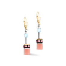 Load image into Gallery viewer, Coeur De Lion GeoCUBE Iconic Earrings Aqua-Apricot
