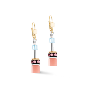 Coeur De Lion GeoCUBE Iconic Earrings Aqua-Apricot