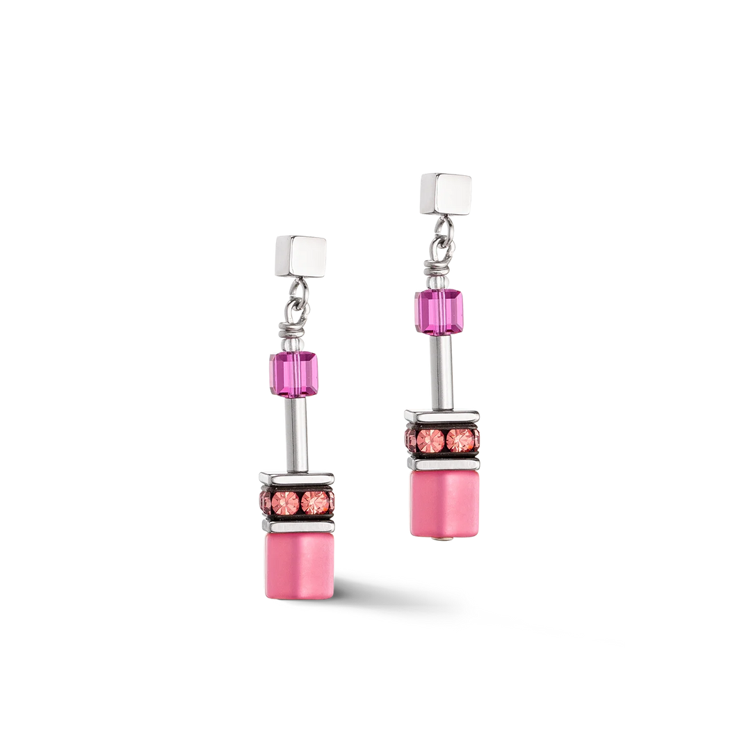 Coeur De Lion GeoCUBE Earrings - Viva Magenta