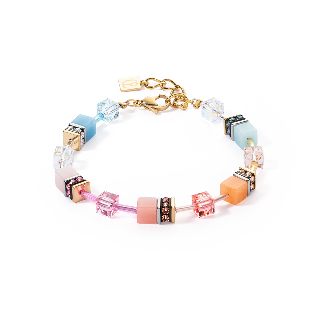 Coeur De Lion GeoCUBE Iconic Bracelet Aqua-Apricot