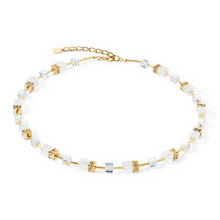Load image into Gallery viewer, Coeur De Lion GeoCUBE Iconic Nature Necklace - Gold White

