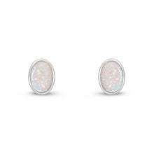 Load image into Gallery viewer, 9ct White Gold Opal Earrings

