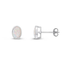 Load image into Gallery viewer, 9ct White Gold Opal Earrings

