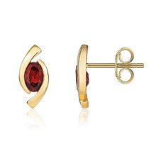 Load image into Gallery viewer, 9ct Gold Garnet Stud Earrings

