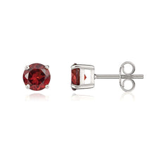 Load image into Gallery viewer, 9ct White Gold Garnet Stud Earrings
