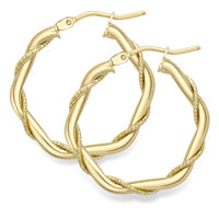 9ct Yellow Gold Twist Hoops
