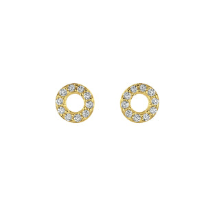 Silver Gold Plate Cubic Zirconia Open Circle Studs