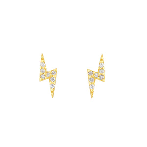 Silver Gold Plate Lightning Bolt Earrings