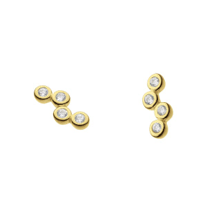 Silver Gold Plate Cubic Zirconia Scatter Studs