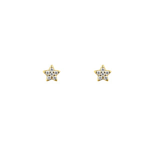 Silver Gold Plate Tiny Star Stud Earrings