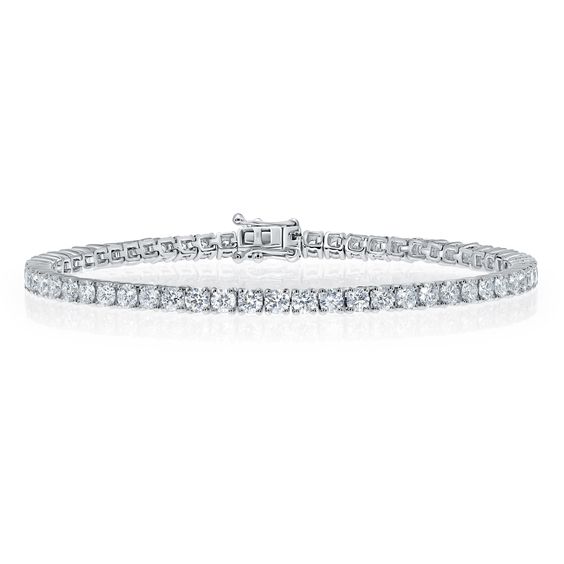 18ct White Gold Lab Grown Diamond Tennis Bracelet - 5.17ct