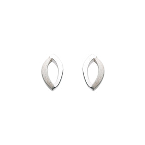 Dew Two Tone SandblastOpen Loop Stud Earrings