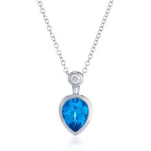Load image into Gallery viewer, 9ct White Gold Swiss Blue Topaz Necklace
