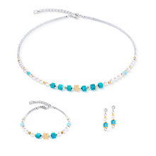 Load image into Gallery viewer, Coeur De LIon Elegance Spikes Gold Turquoise Drop Earrings
