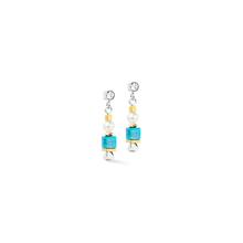 Load image into Gallery viewer, Coeur De LIon Elegance Spikes Gold Turquoise Drop Earrings
