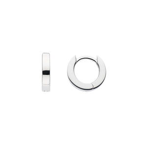 Silver Plain Huggie Sleeper Hoops