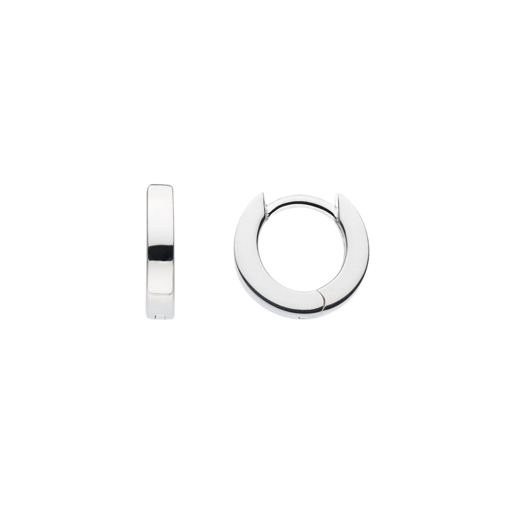 Silver Plain Huggie Sleeper Hoops