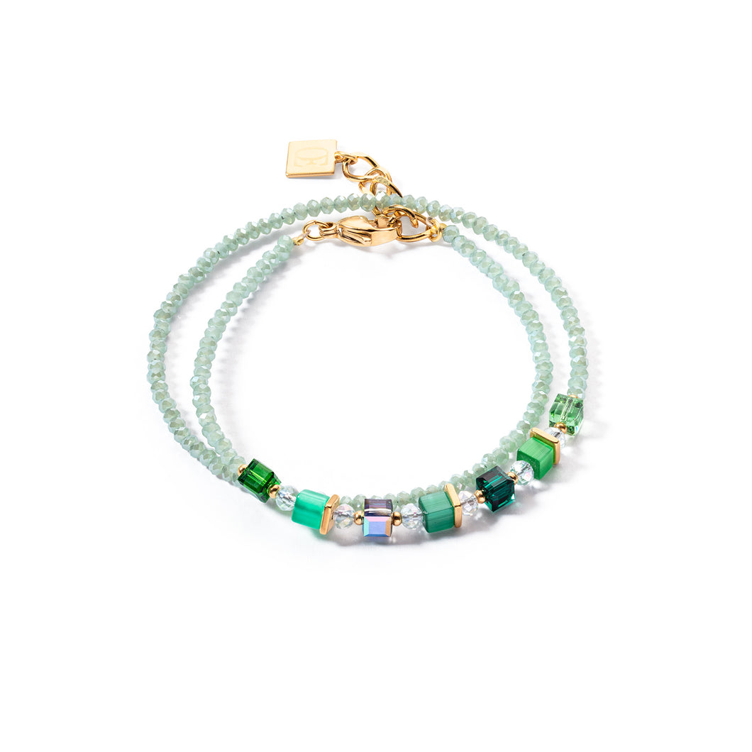 Coeur De Lion Joyful Colours Wrap Bracelet - Gold Green