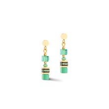 Load image into Gallery viewer, Coeur De Lion Earrings Mini Cubes Green
