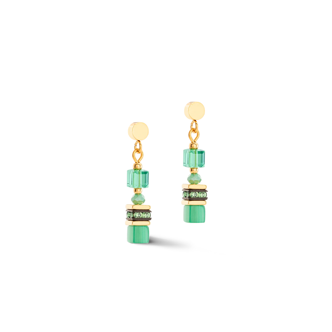 Coeur De Lion Earrings Mini Cubes Green