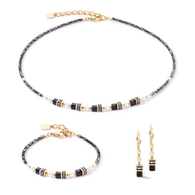 Load image into Gallery viewer, Coeur De Lion Earrings - Sparkling Princess Black-Gold
