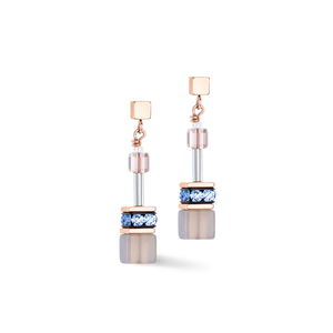 Coeur De Lion Iconic Precious Light Blue Beige Drop Earrings