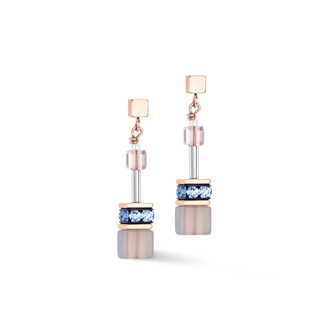 Coeur De Lion Iconic Precious Light Blue Beige Drop Earrings