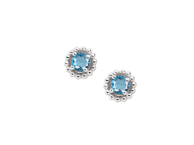Silver Birthstone Earrings - December
