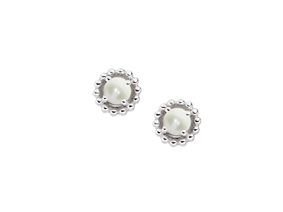 Silver Birthstone Earrings - June
