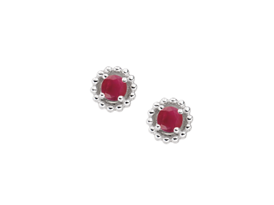 Silver Birthstone Earrings - July