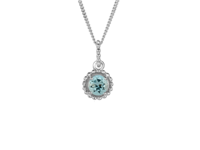 Silver Birthstone Necklace - March