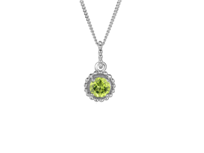 Silver Birthstone Necklace - August
