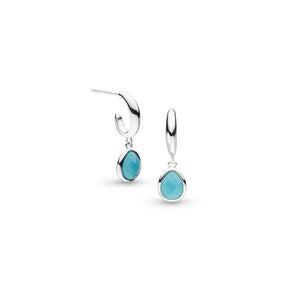 Kit Heath Pebble Azure Gemstone Hoop Drop Earrings