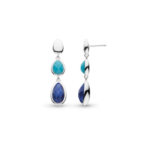 Kit Heath Pebble Azure Trio Droplet Earrings