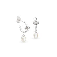 Load image into Gallery viewer, Kit Heath Blossom Flyte Honey Flower Pearl Semi Hoops
