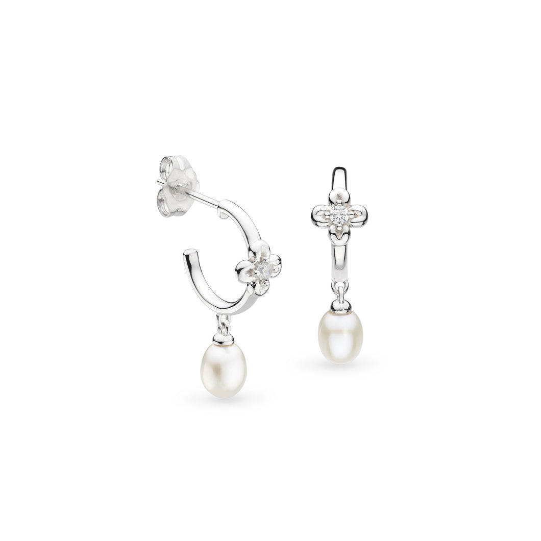 Kit Heath Blossom Flyte Honey Flower Pearl Semi Hoops