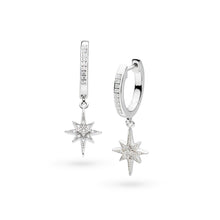 Load image into Gallery viewer, Kit Heath Celeste North Star Hinged Hoop Drop Earrings
