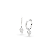 Load image into Gallery viewer, Kit Heath Desire Precious Pave Heart Hinged Hoop Drop Earrings
