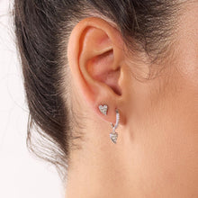 Load image into Gallery viewer, Kit Heath Desire Precious Pave Heart Hinged Hoop Drop Earrings
