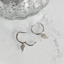 Load image into Gallery viewer, Kit Heath Desire Precious Pave Heart Hinged Hoop Drop Earrings

