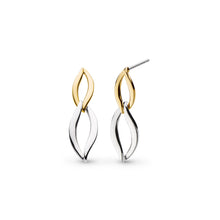 Load image into Gallery viewer, Kit Heath Entwine Link Golden Duo Link Stud Drop Earrings
