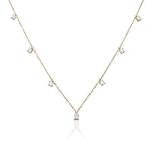 Diamonfire Cubic Zirconia Charm Necklace Gold Plate