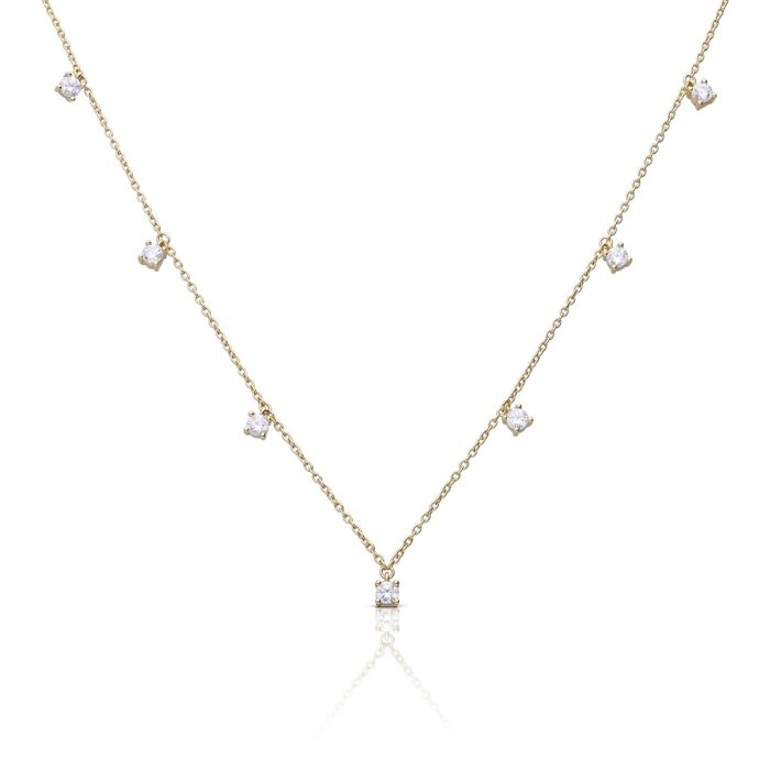 Diamonfire Cubic Zirconia Charm Necklace Gold Plate